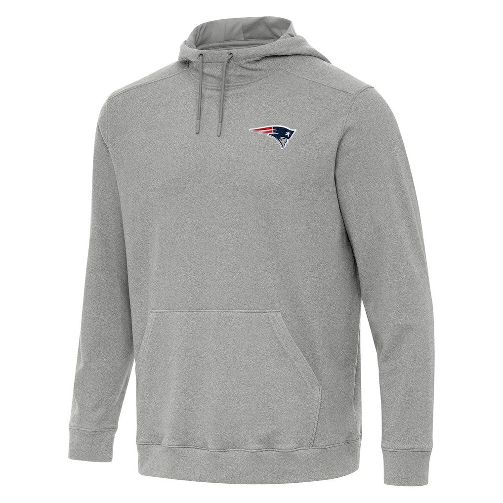 New England Patriots Antigua Cloud Pullover Hoodie - Heather Gray Hoodies