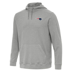 New England Patriots Antigua Cloud Pullover Hoodie - Heather Gray Hoodies