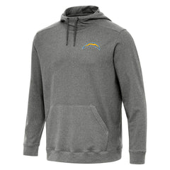 Los Angeles Chargers Antigua Cloud Pullover Hoodie - Heather Black Hoodies