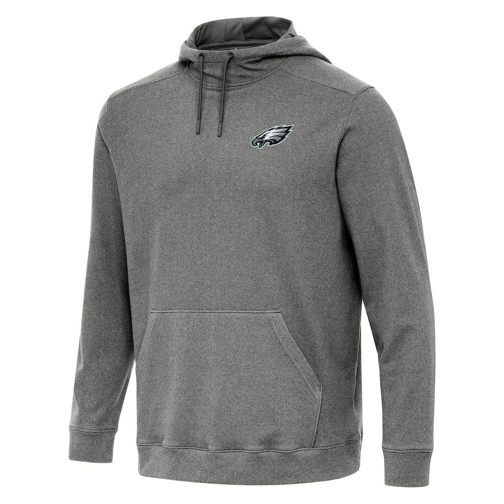 Philadelphia Eagles Antigua Cloud Pullover Hoodie - Heather Black Hoodies