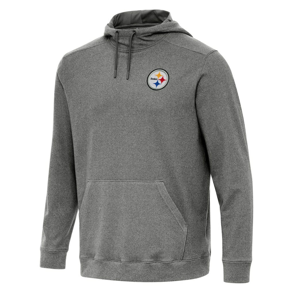Pittsburgh Steelers Antigua Cloud Pullover Hoodie - Heather Black Hoodies