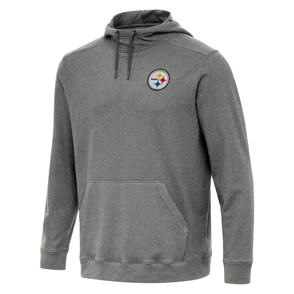 Pittsburgh Steelers Antigua Cloud Pullover Hoodie - Heather Black Hoodies