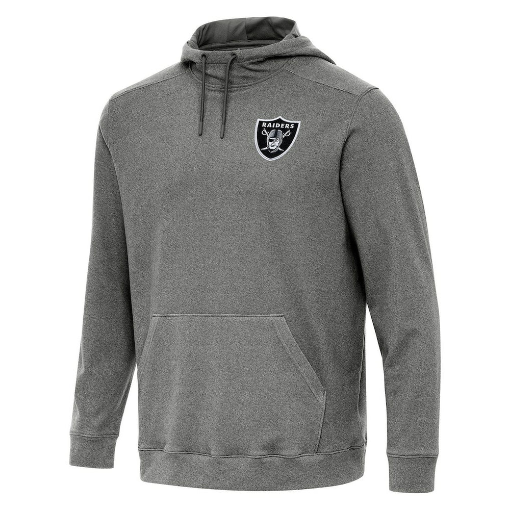 Las Vegas Raiders Antigua Cloud Pullover Hoodie - Heather Black Hoodies