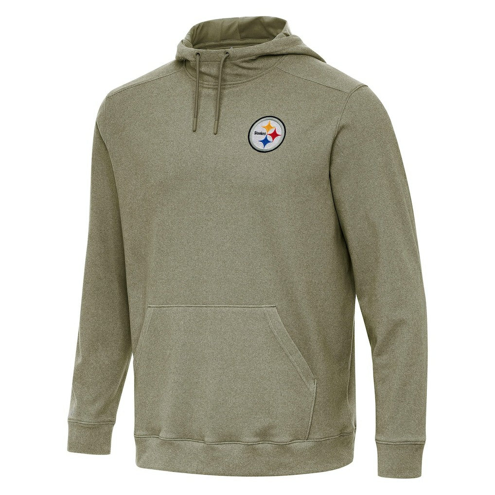 Pittsburgh Steelers Antigua Cloud Pullover Hoodie - Olive Hoodies