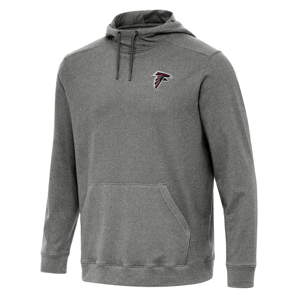 Atlanta Falcons Antigua Cloud Pullover Hoodie - Heather Black Hoodies