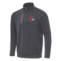 Cleveland Browns Antigua Generation Quarter-Zip Pullover Top - Pewter Pullover