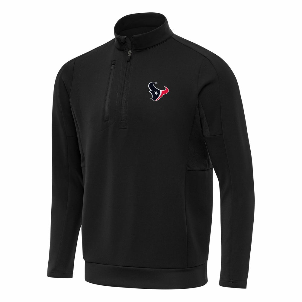 Houston Texans Antigua Generation Quarter-Zip Pullover Top - Black Pullover