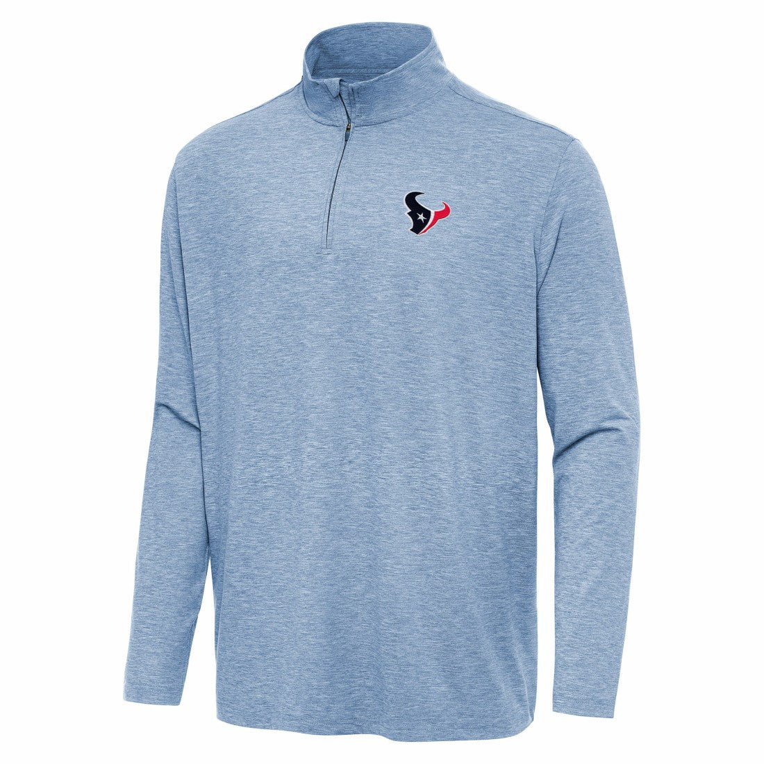 Houston Texans Antigua Hunk Quarter-Zip Jacket - Heather Royal Jackets