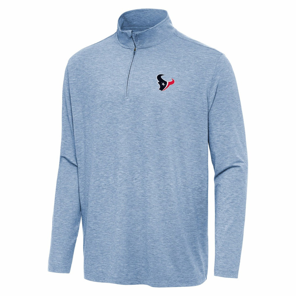 Houston Texans Antigua Hunk Quarter-Zip Jacket - Heather Royal Jackets
