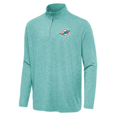 Miami Dolphins Antigua Hunk Quarter-Zip Jacket - Heather Aqua Jackets