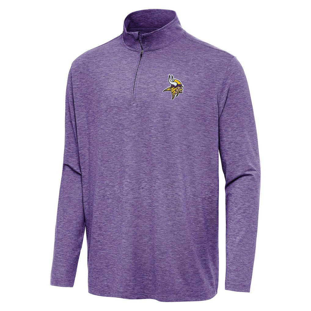 Minnesota Vikings Antigua Hunk Quarter-Zip Jacket - Heather Purple Jackets