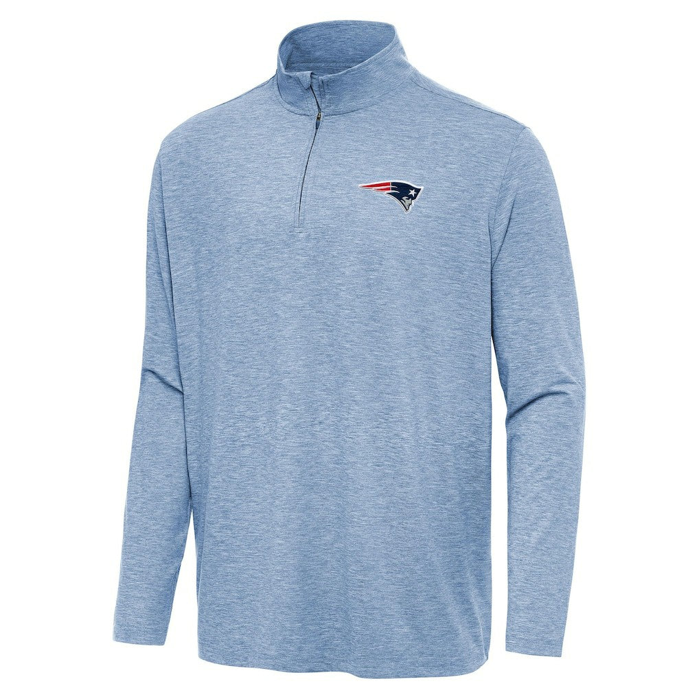 New England Patriots Antigua Hunk Quarter-Zip Jacket - Heather Royal Jackets
