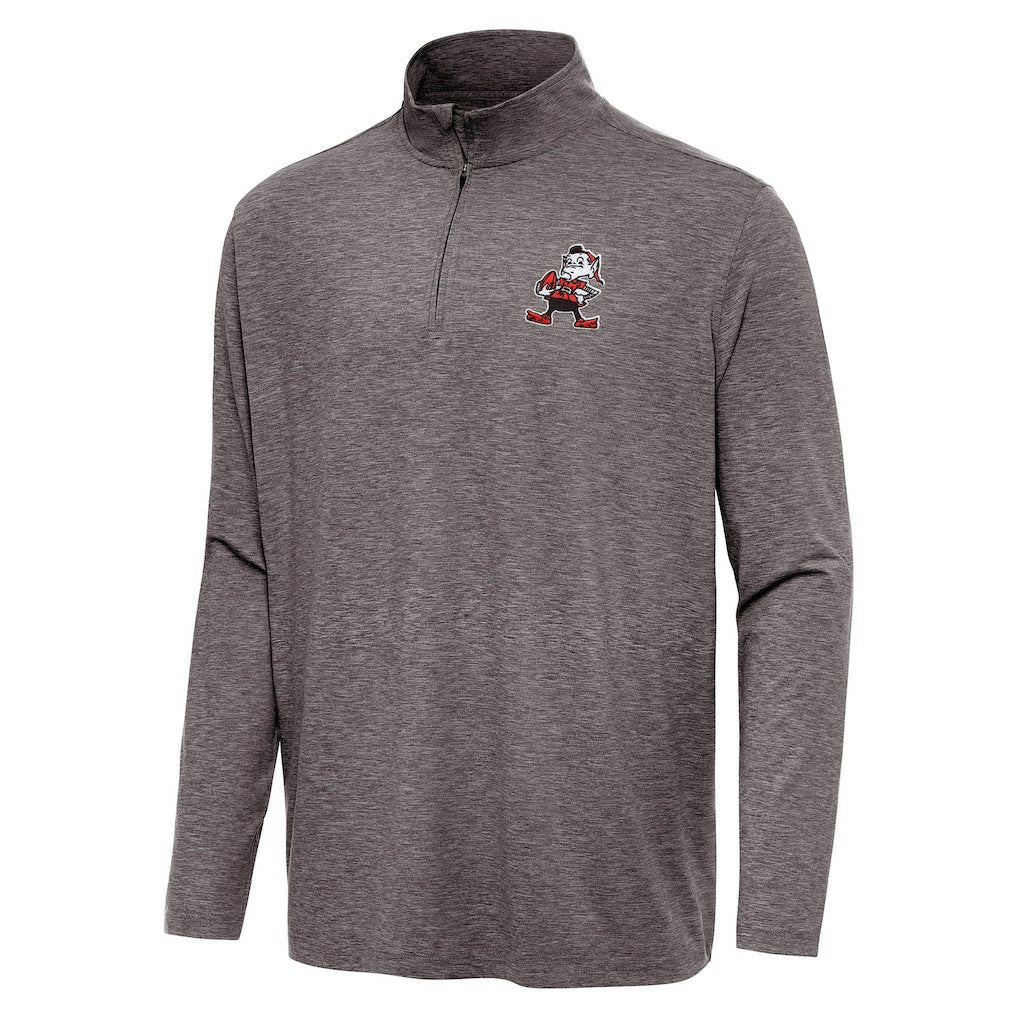 Cleveland Browns Antigua Hunk Quarter-Zip Jacket - Brown Jackets