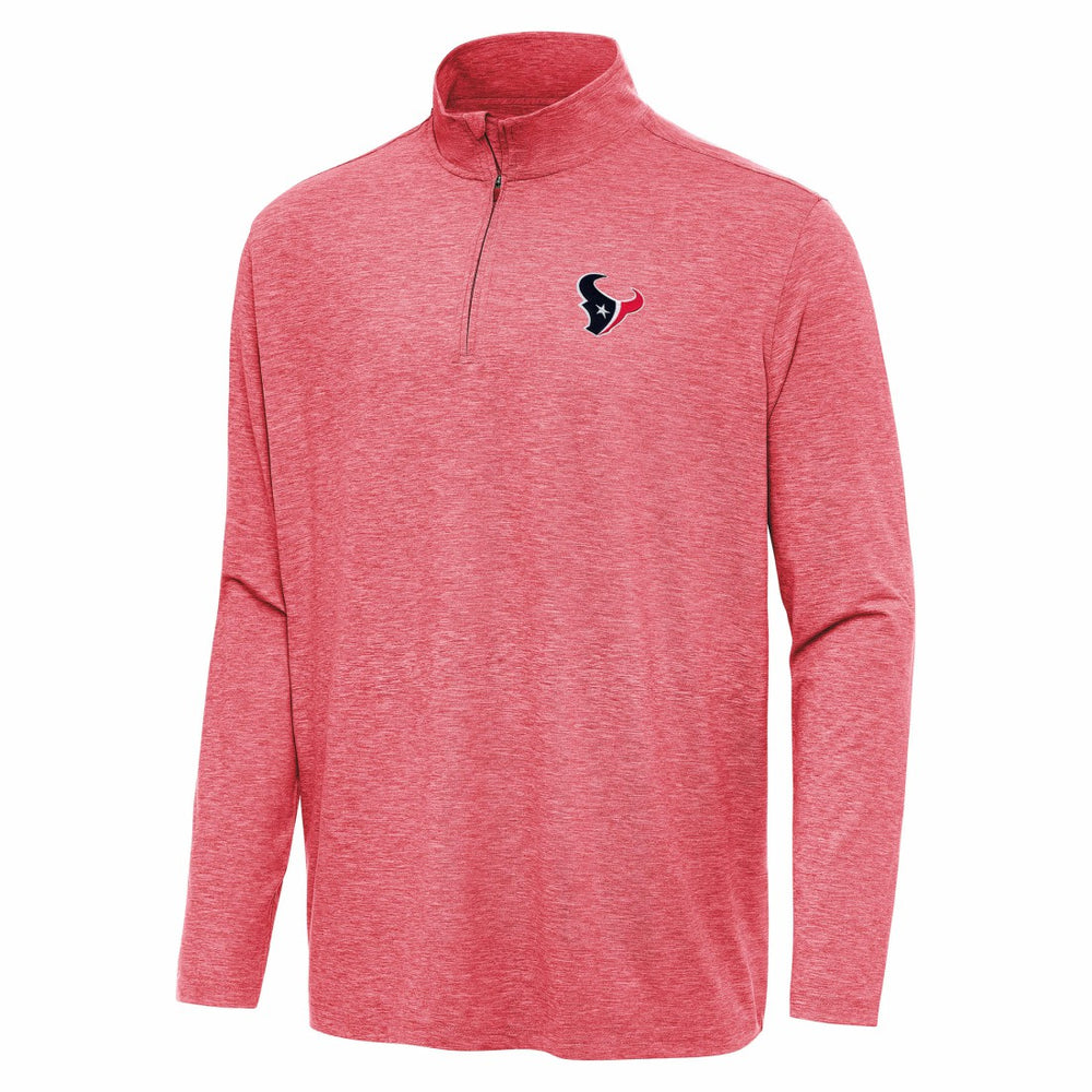 Houston Texans Antigua Hunk Quarter-Zip Jacket - Heather Red Jackets