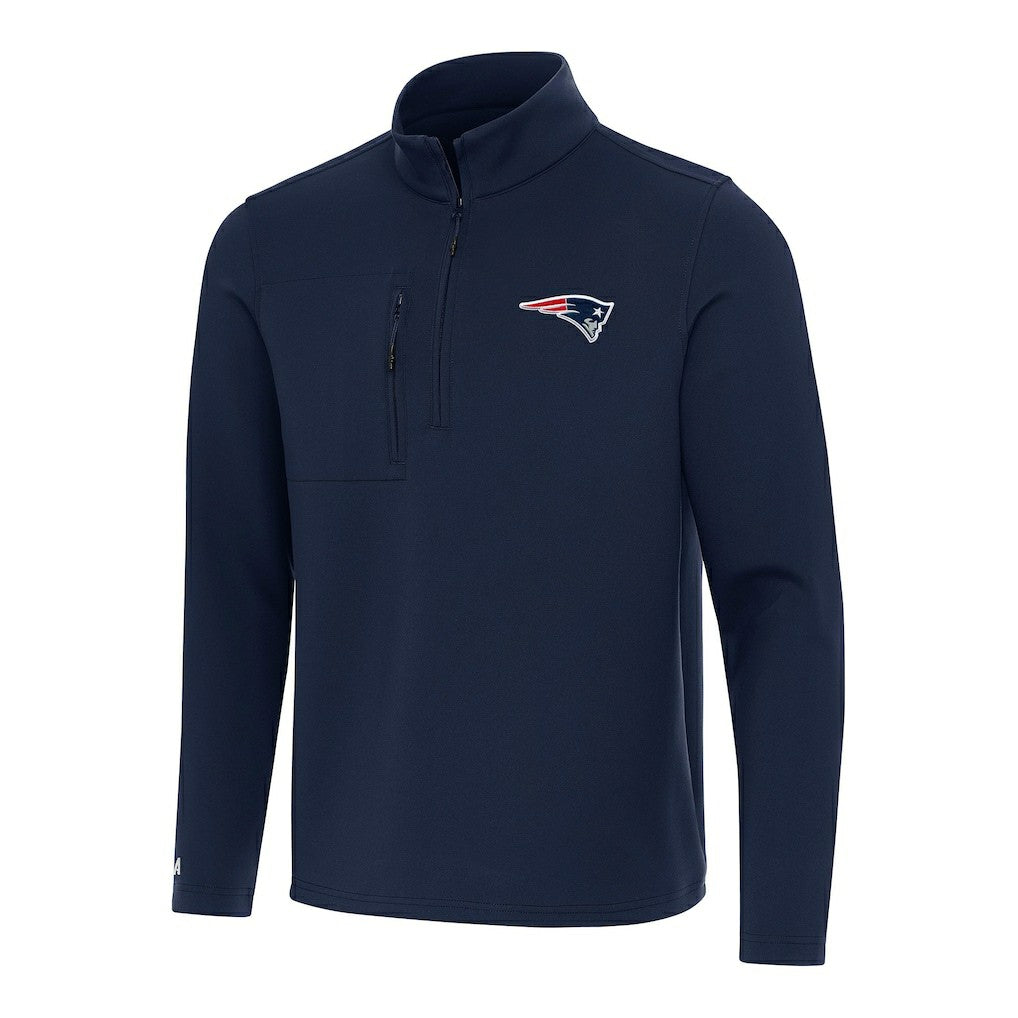 New England Patriots Antigua Insider Quarter-Zip Pullover Top - Navy Pullover