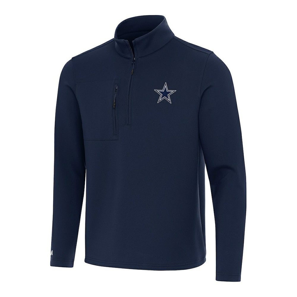 Dallas Cowboys Antigua Insider Quarter-Zip Pullover Top - Navy Pullover