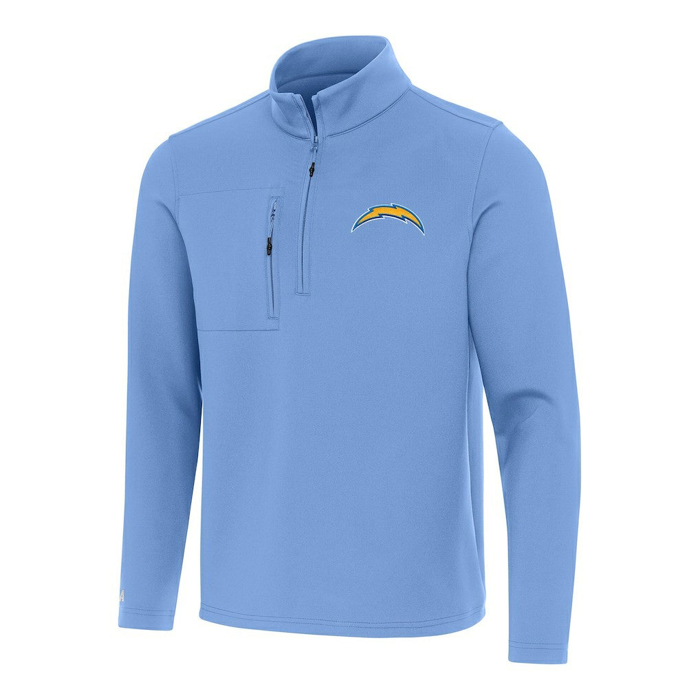 Los Angeles Chargers Antigua Insider Quarter-Zip Pullover Top - Powder Blue Pullover