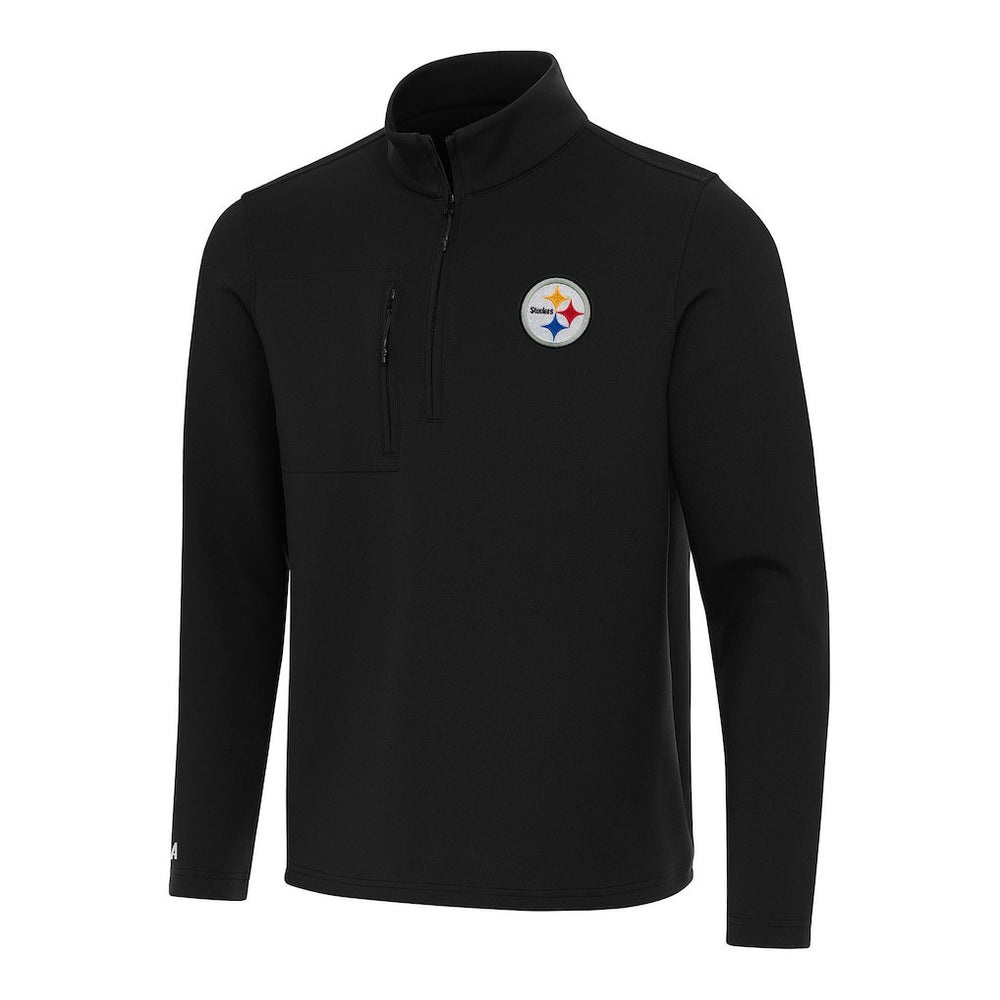 Pittsburgh Steelers Antigua Insider Quarter-Zip Pullover Top - Black Pullover