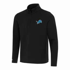 Detroit Lions Antigua Insider Quarter-Zip Pullover Top - Black Pullover