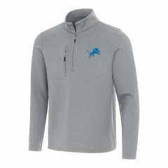 Detroit Lions Antigua Insider Quarter-Zip Pullover Top - Gray Pullover
