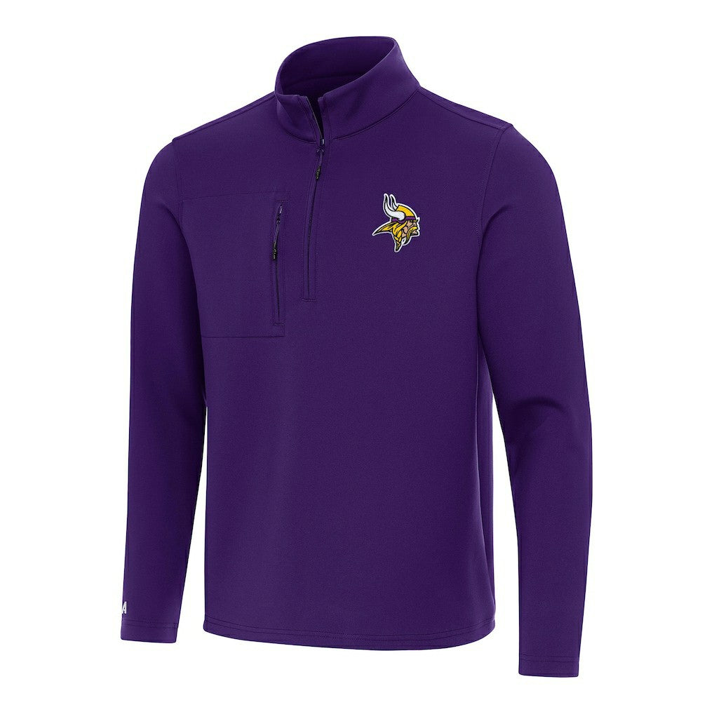 Minnesota Vikings Antigua Insider Quarter-Zip Pullover Top - Purple Pullover