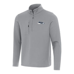 Seattle Seahawks Antigua Insider Quarter-Zip Pullover Top - Gray Pullover