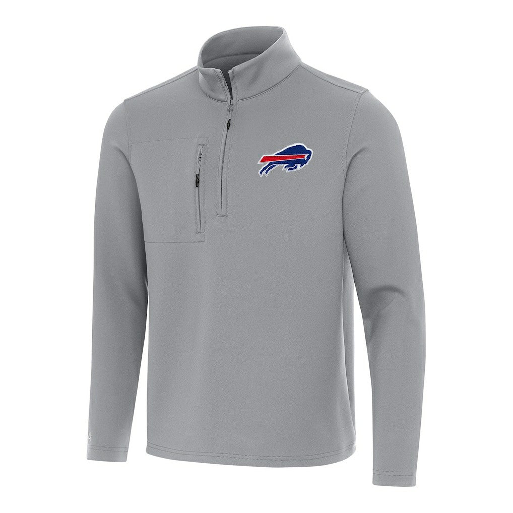 Buffalo Bills Antigua Insider Quarter-Zip Pullover Top - Gray Pullover
