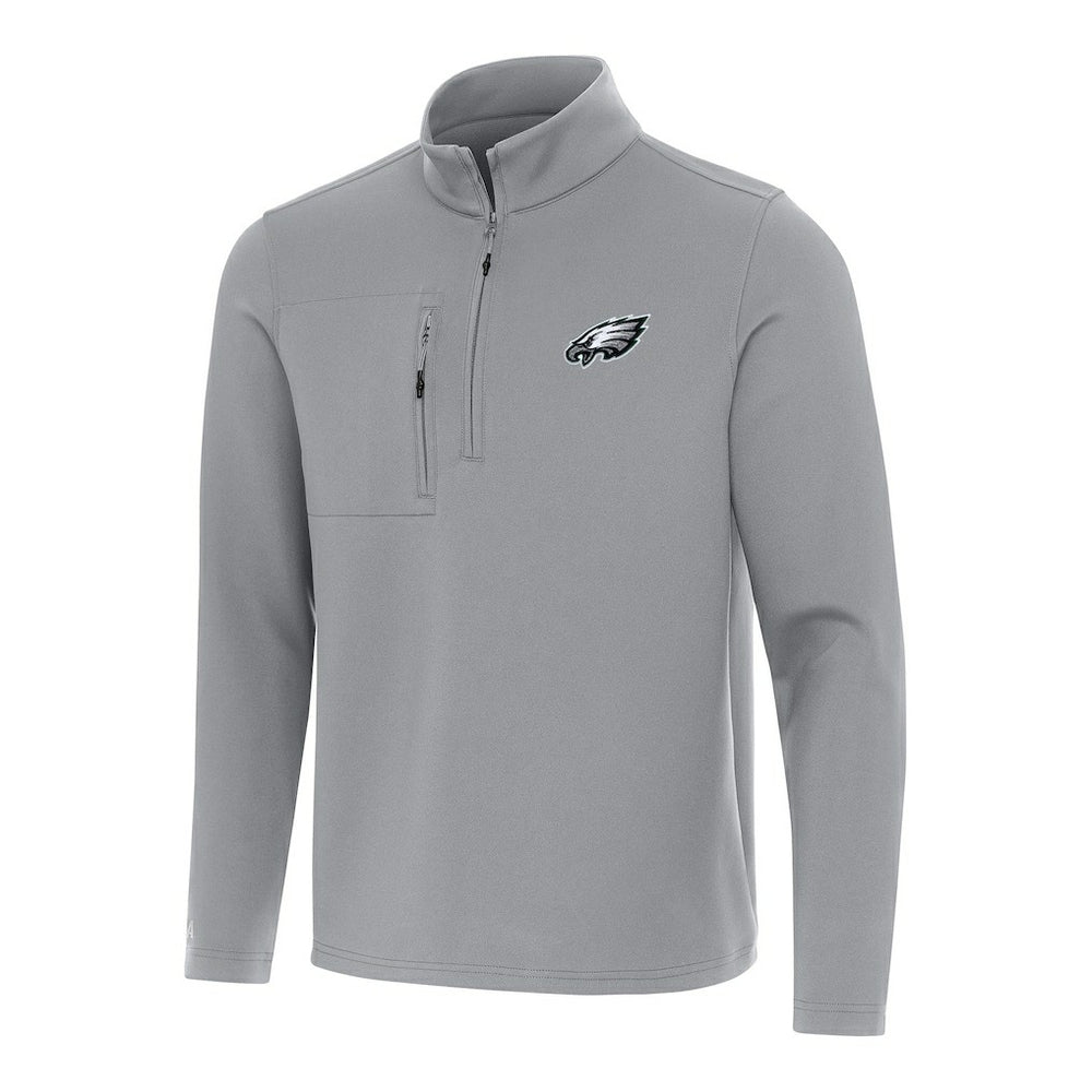 Philadelphia Eagles Antigua Insider Quarter-Zip Pullover Top - Gray Pullover