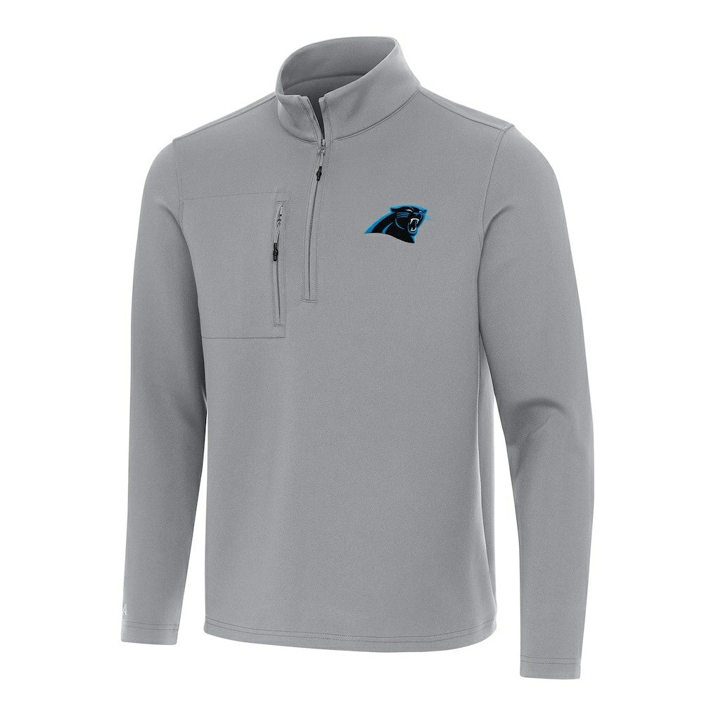 Carolina Panthers Antigua Insider Quarter-Zip Pullover Top - Gray Pullover