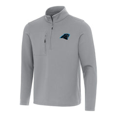 Carolina Panthers Antigua Insider Quarter-Zip Pullover Top - Gray Pullover