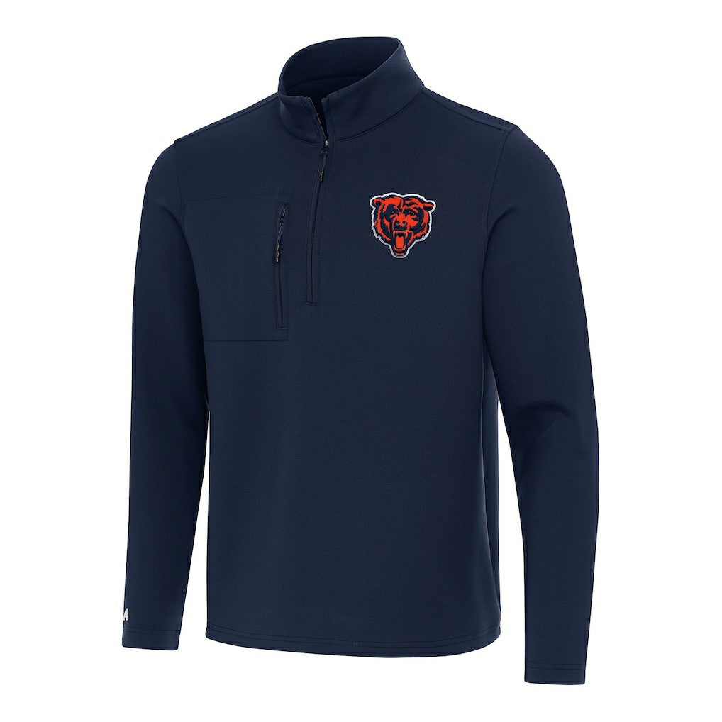 Chicago Bears Antigua Bear Logo Insider Quarter-Zip Pullover Top - Navy Pullover