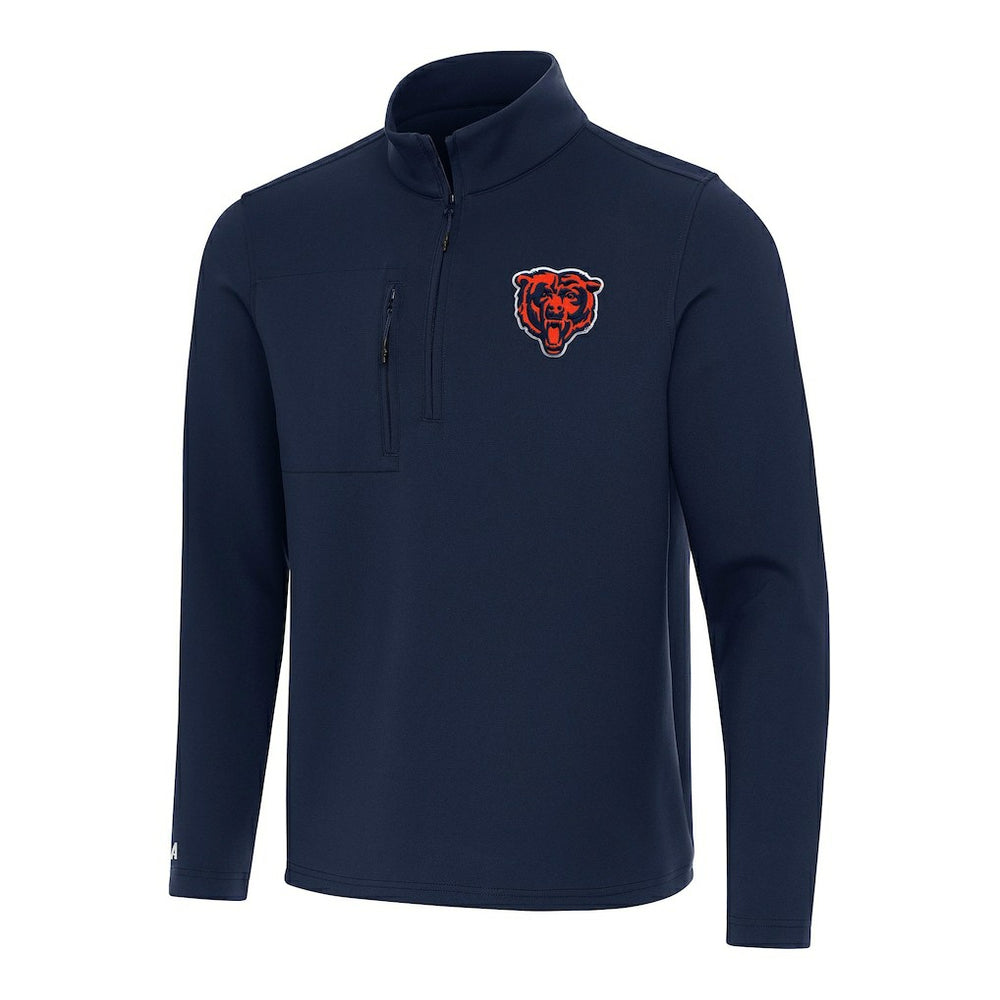 Chicago Bears Antigua Bear Logo Insider Quarter-Zip Pullover Top - Navy Pullover