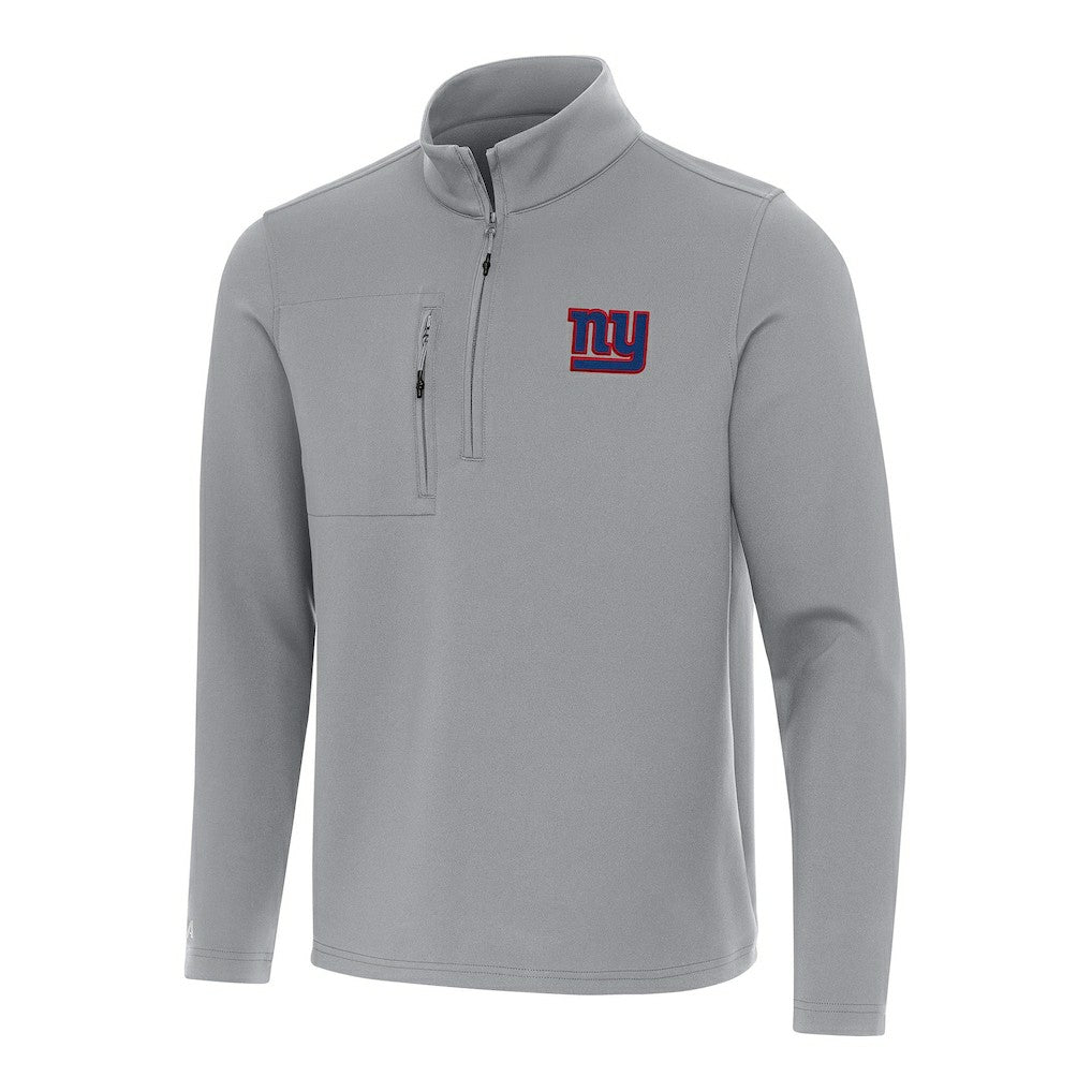 New York Giants Antigua Insider Quarter-Zip Pullover Top - Gray Pullover