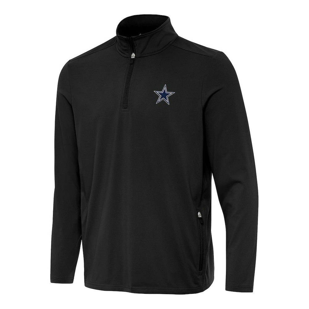 Dallas Cowboys Antigua Perilous Quarter-Zip Pullover Top - Black Pullover