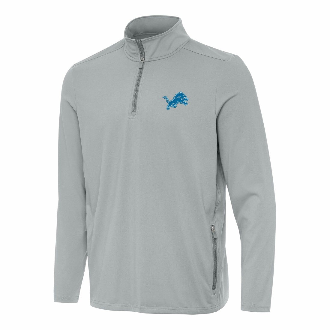 Detroit Lions Antigua Perilous Quarter-Zip Pullover Top - Gray Pullover