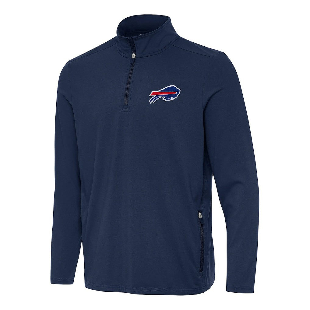 Buffalo Bills Antigua Perilous Quarter-Zip Pullover Top - Navy Pullover