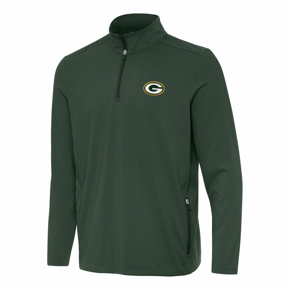 Green Bay Packers Antigua Perilous Quarter-Zip Pullover Top - Green Pullover