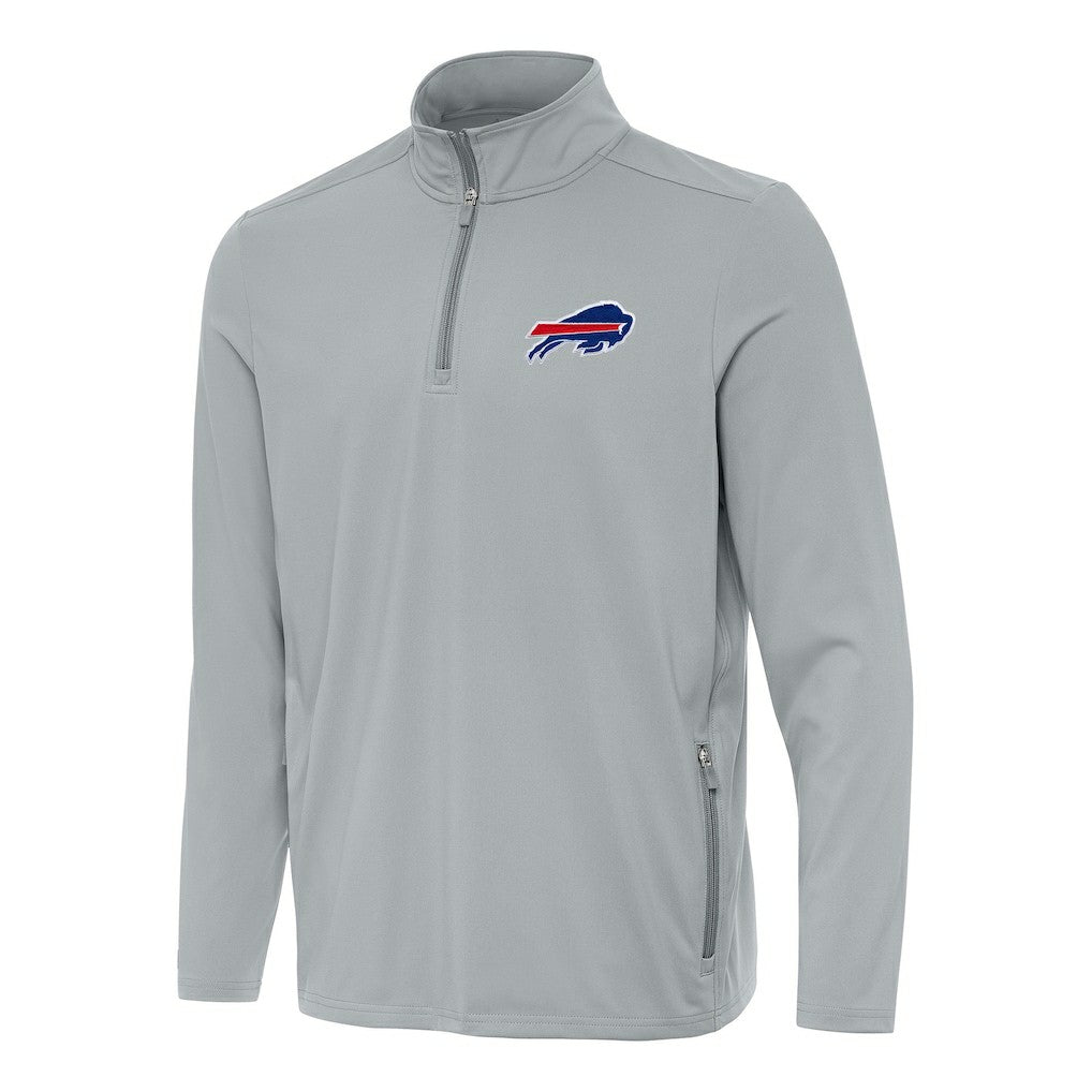 Buffalo Bills Antigua Perilous Quarter-Zip Pullover Top - Gray Pullover