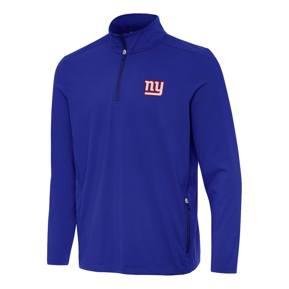 New York Giants Antigua Perilous Quarter-Zip Pullover Top - Royal Pullover