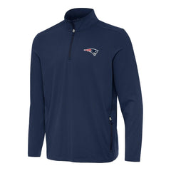 New England Patriots Antigua Perilous Quarter-Zip Pullover Top - Navy Pullover