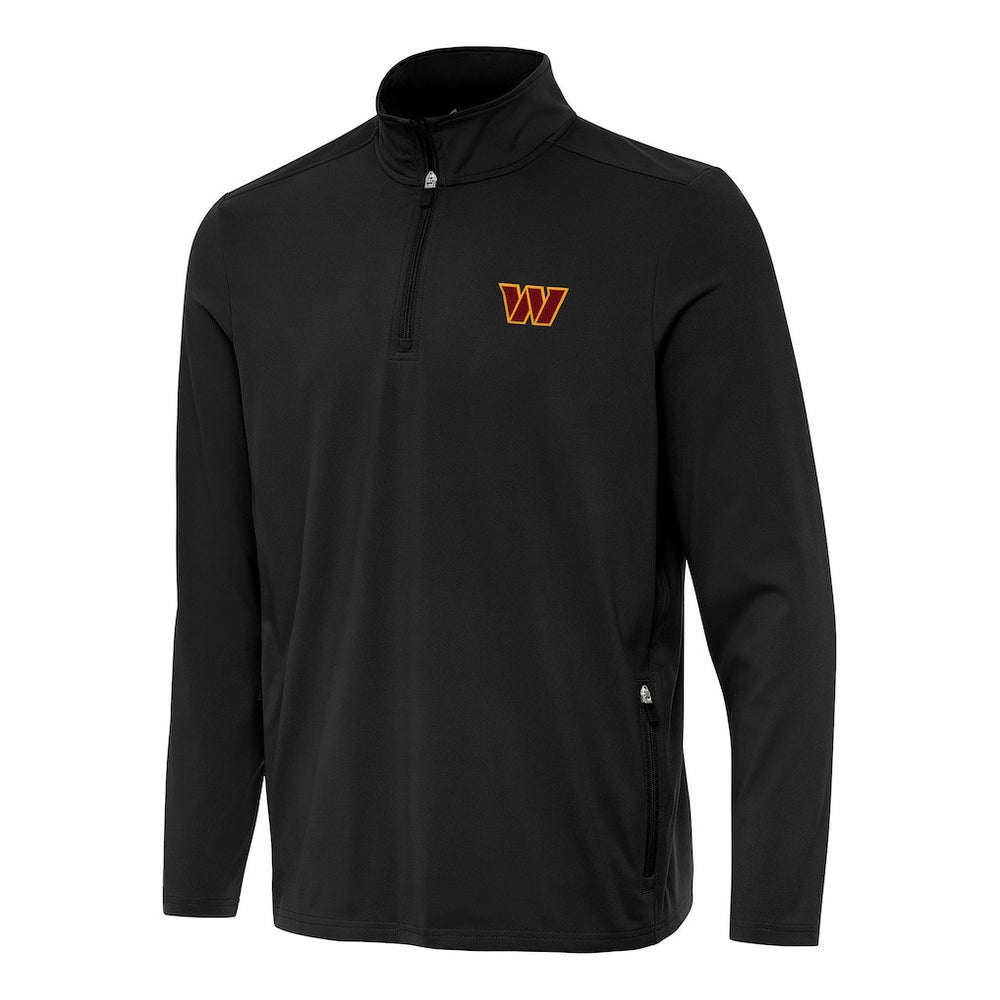 Washington Commanders Antigua Perilous Quarter-Zip Pullover Top - Black Pullover