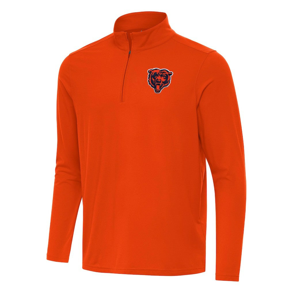 Chicago Bears Antigua Intent Quarter-Zip Pullover Top - Orange Pullover