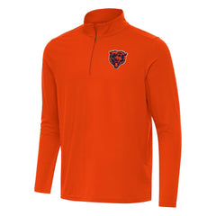 Chicago Bears Antigua Intent Quarter-Zip Pullover Top - Orange Pullover