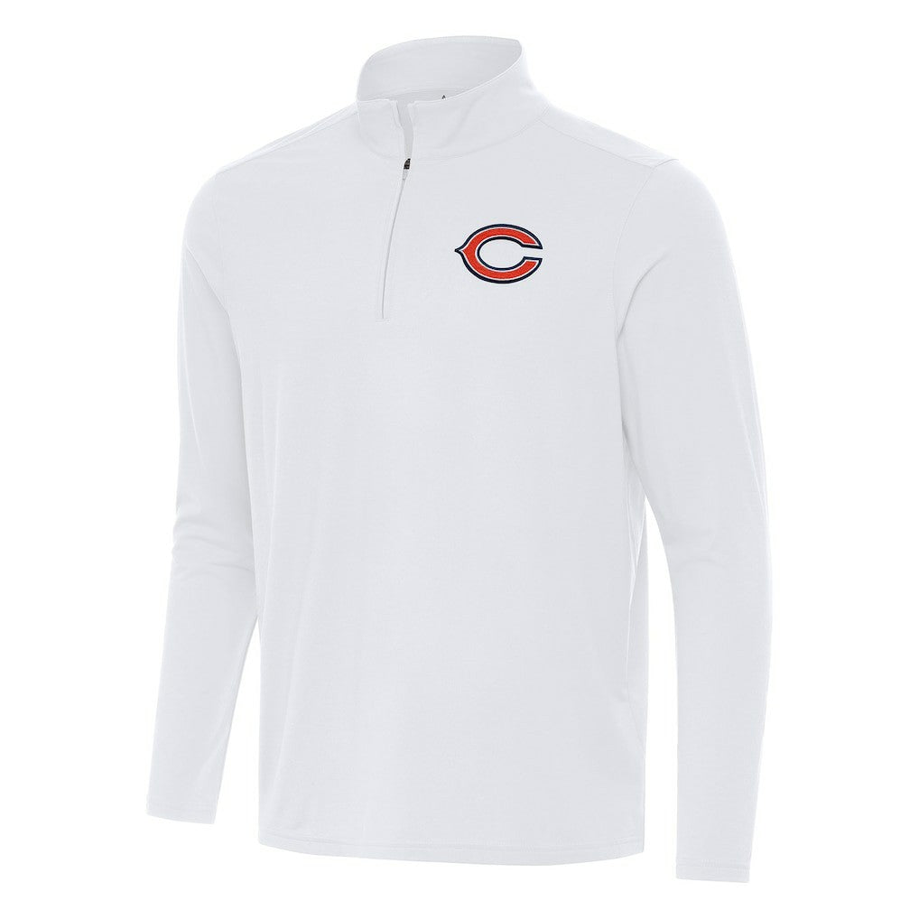Chicago Bears Antigua Intent Quarter-Zip Pullover Top - White Pullover