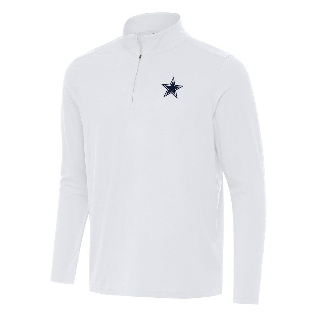 Dallas Cowboys Antigua Intent Quarter-Zip Pullover Top - White Pullover