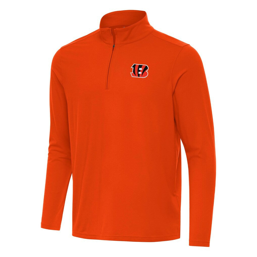 Cincinnati Bengals Antigua Intent Quarter-Zip Pullover Top - Orange Pullover