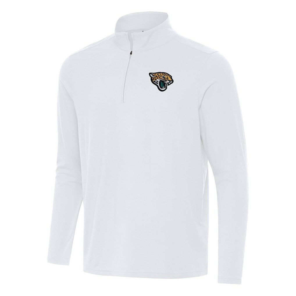 Jacksonville Jaguars Antigua Intent Quarter-Zip Pullover Top - White Pullover