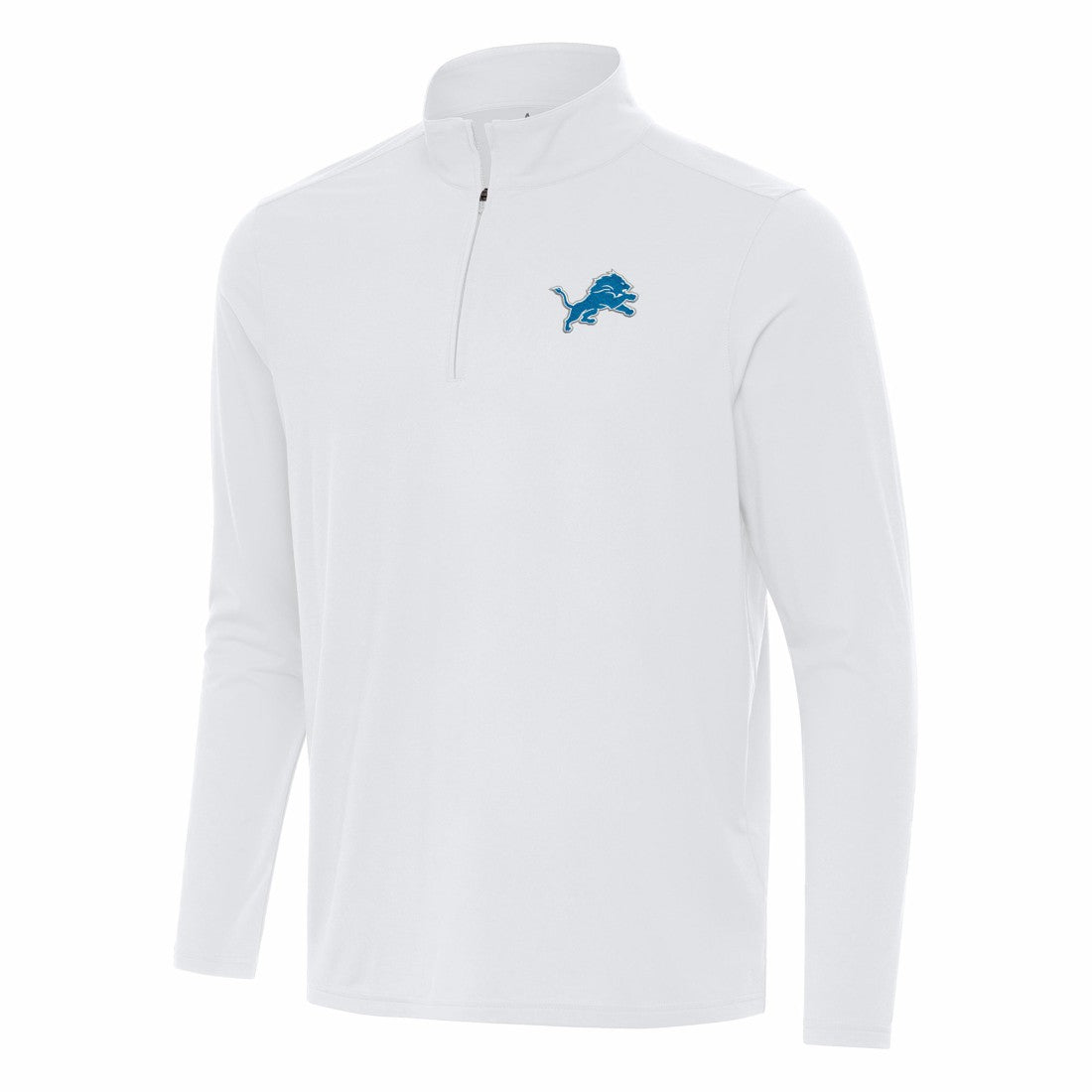 Detroit Lions Antigua Intent Quarter-Zip Pullover Top - White Pullover