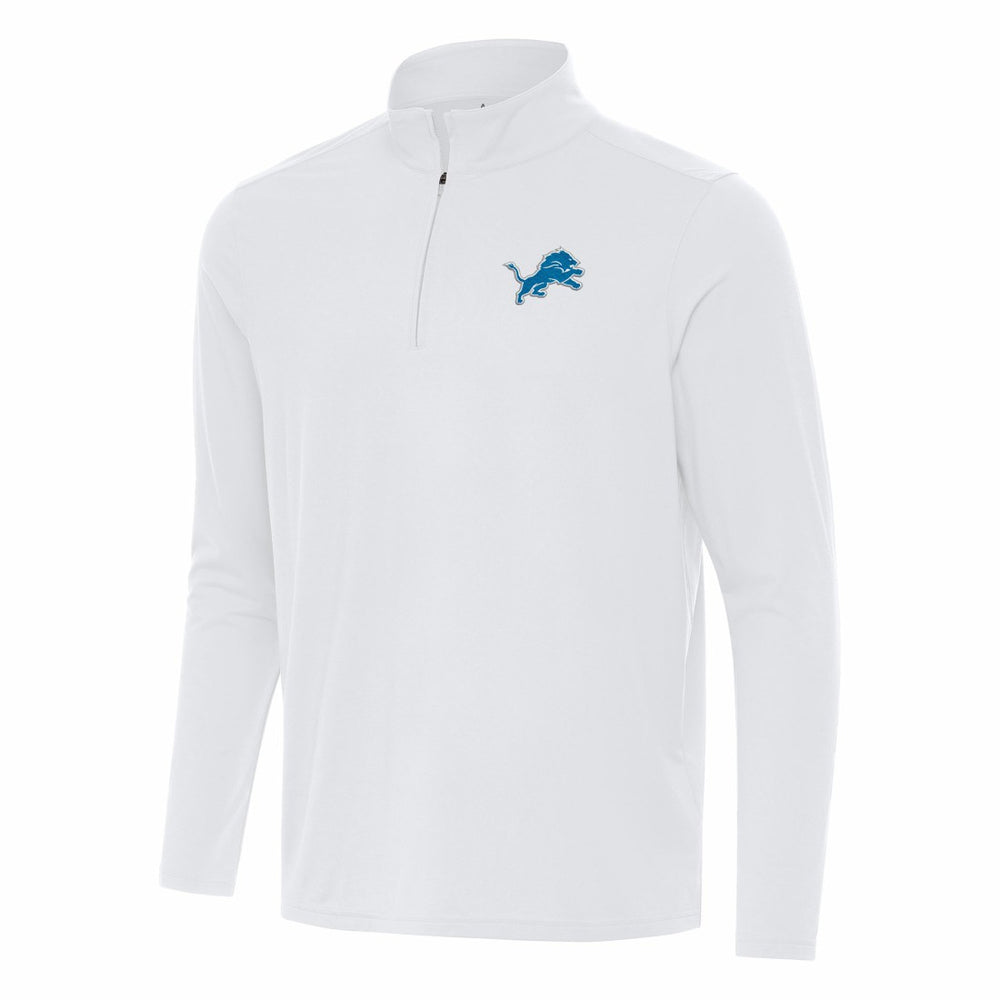 Detroit Lions Antigua Intent Quarter-Zip Pullover Top - White Pullover