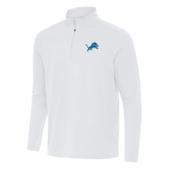 Detroit Lions Antigua Intent Quarter-Zip Pullover Top - White Pullover